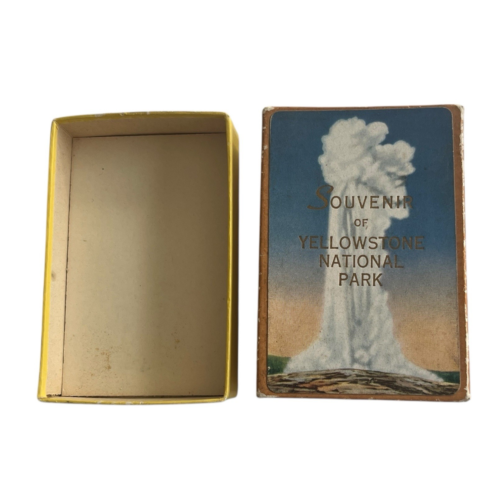 Vintage Souvenir Playing Cards Yellowstone National Park NEW Old Faithful Travel