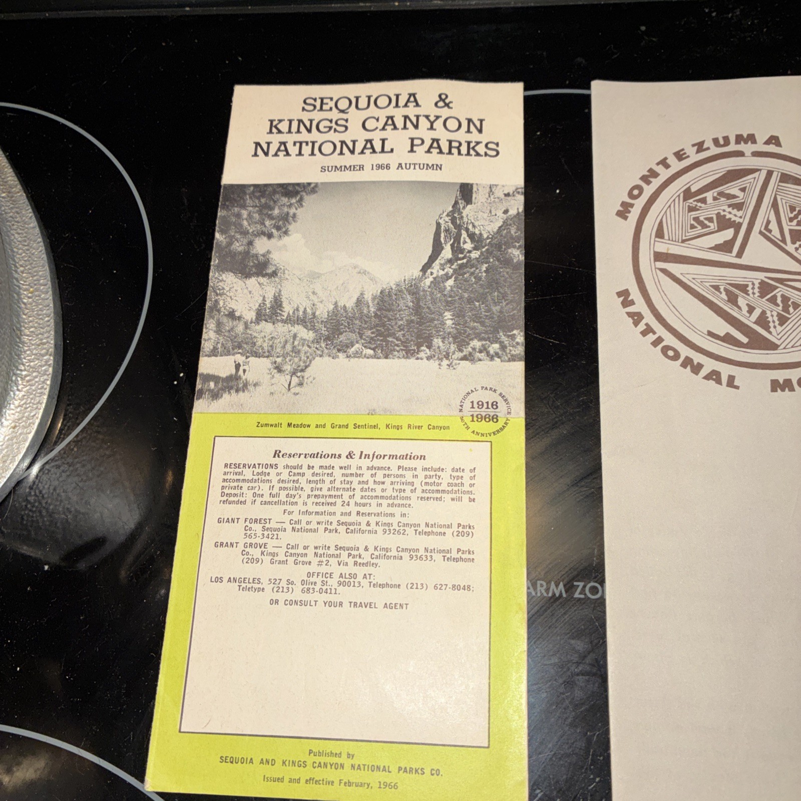 1966 Lot Of 6 National Park Brochure Grand Canyon Sequoia Mead Others