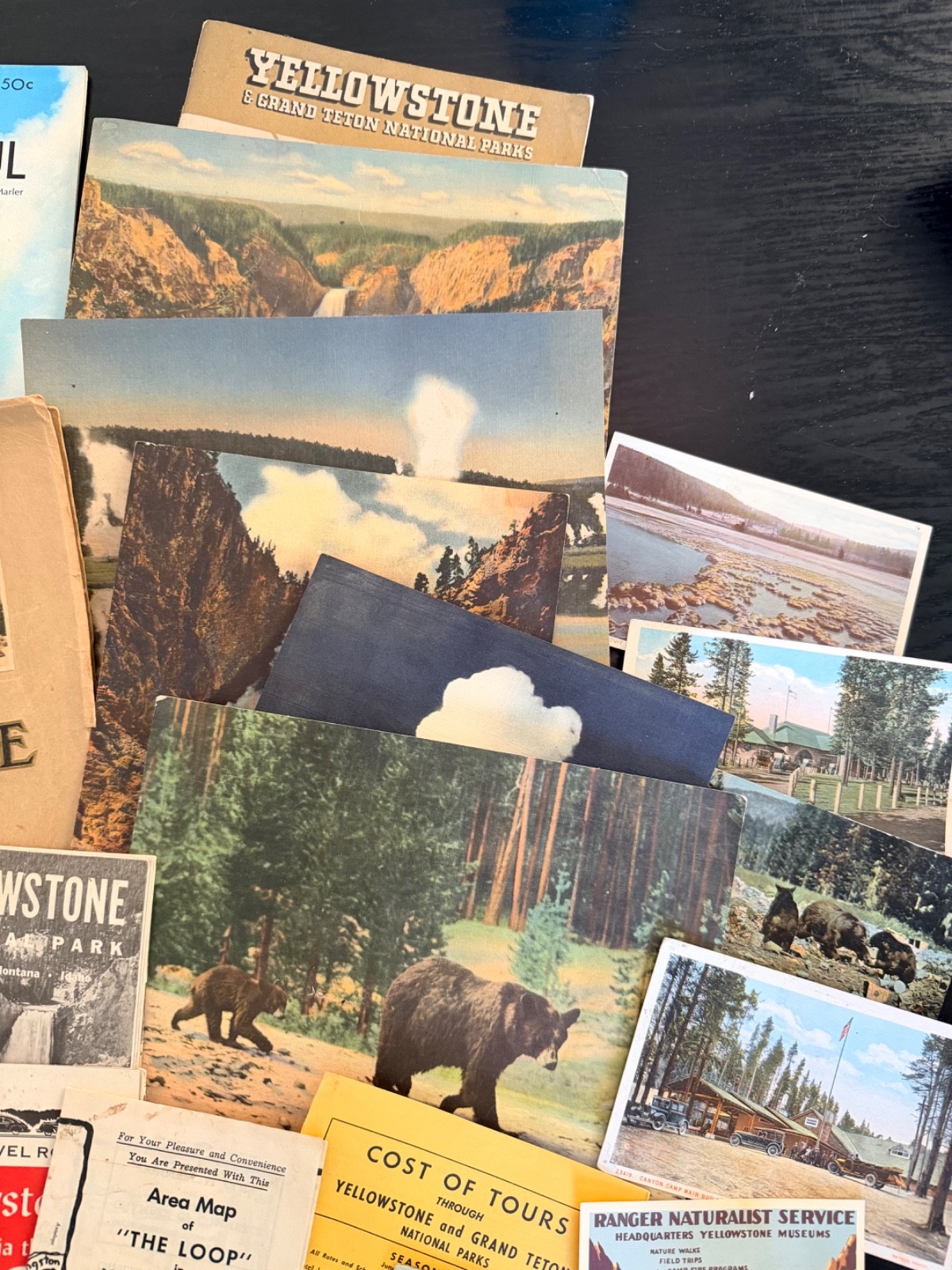Vintage Yellowstone National Park Ephemera Mixed Lot! Maps~Postcards~Souvenirs++