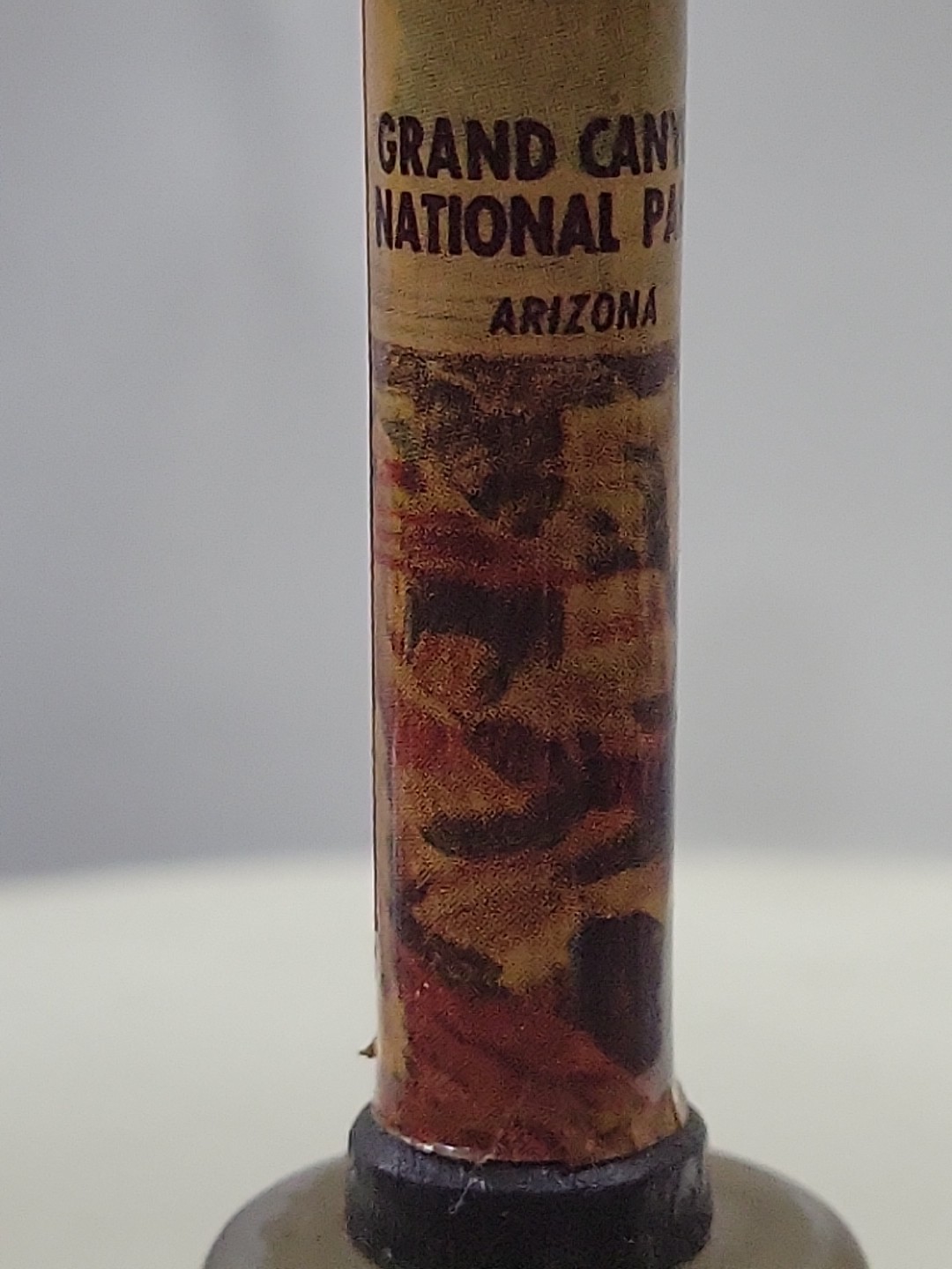 Grand Canyon National Park Souvenir Bell Arizona Metal & Wood Handle Vntg 1950s