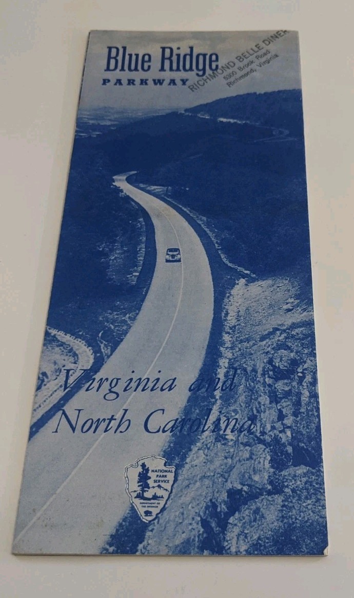 1957 National Park Service Blue Ridge Parkway Brochure With Map