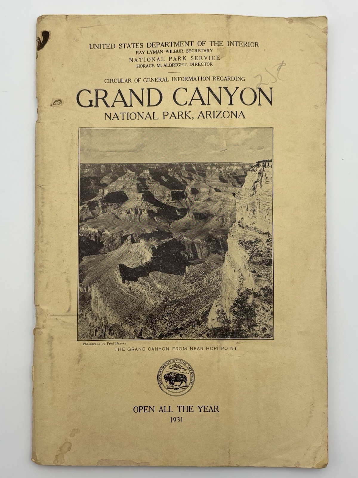 1931 Grand Canyon Department of the Interior Travel Guide Maps and Fred Harvey