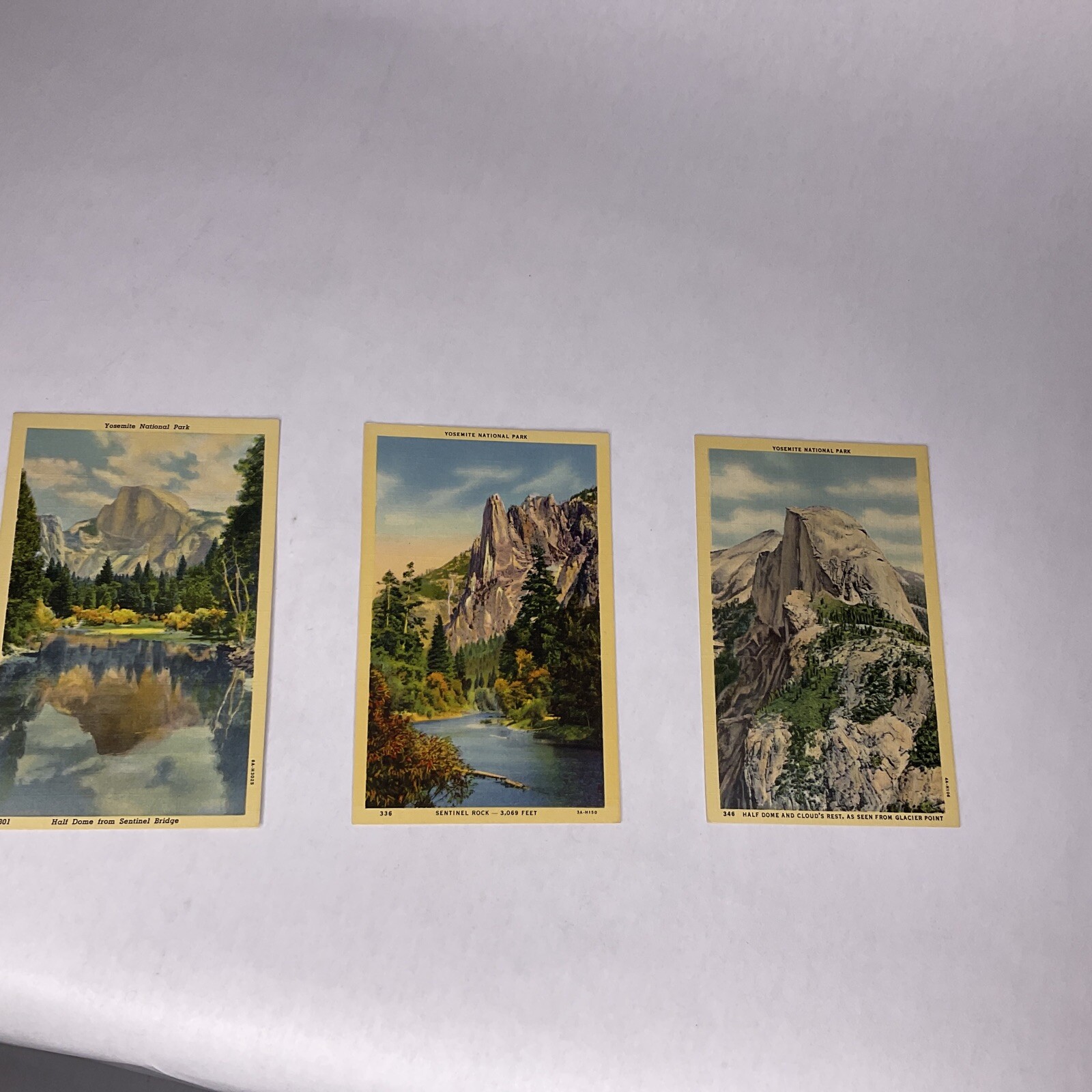 Vintage Yosemite National Park Postcards Half Dome Sentinel Rock Glacier Point