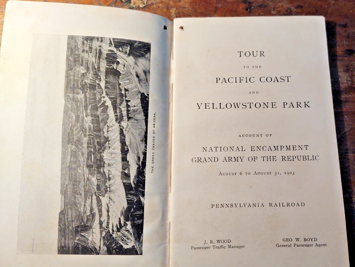1903 Civil war GAR Books West Coast Yellowstone PRR Pennsylvania Railroad Map !