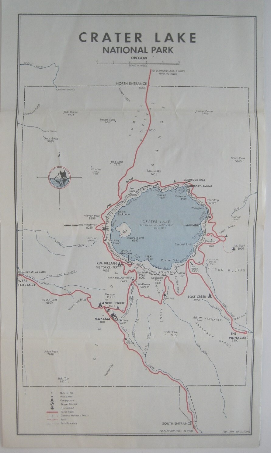 Official 1962 Map Booklet CRATER LAKE NATIONAL PARK Oregon Wizard Island Trails