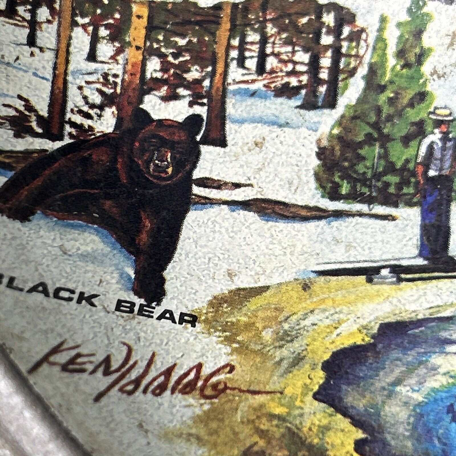 1960’s Yellowstone National Park Metal Tin Serving Tray Artist Ken Haag Souvenir
