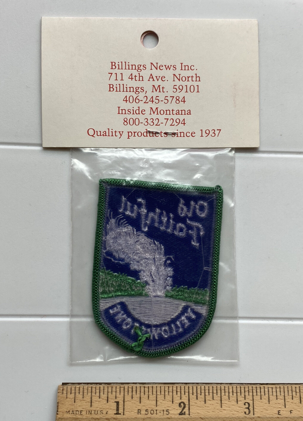 NIP Yellowstone National Park Erupting Old Faithful Geyser Embroidered Patch