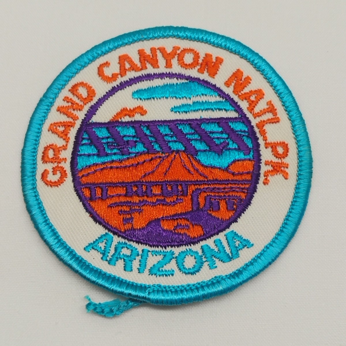 Vintage 1980s Grand Canyon National Park Arizona Motorcycle Souvenir 3″ Patch