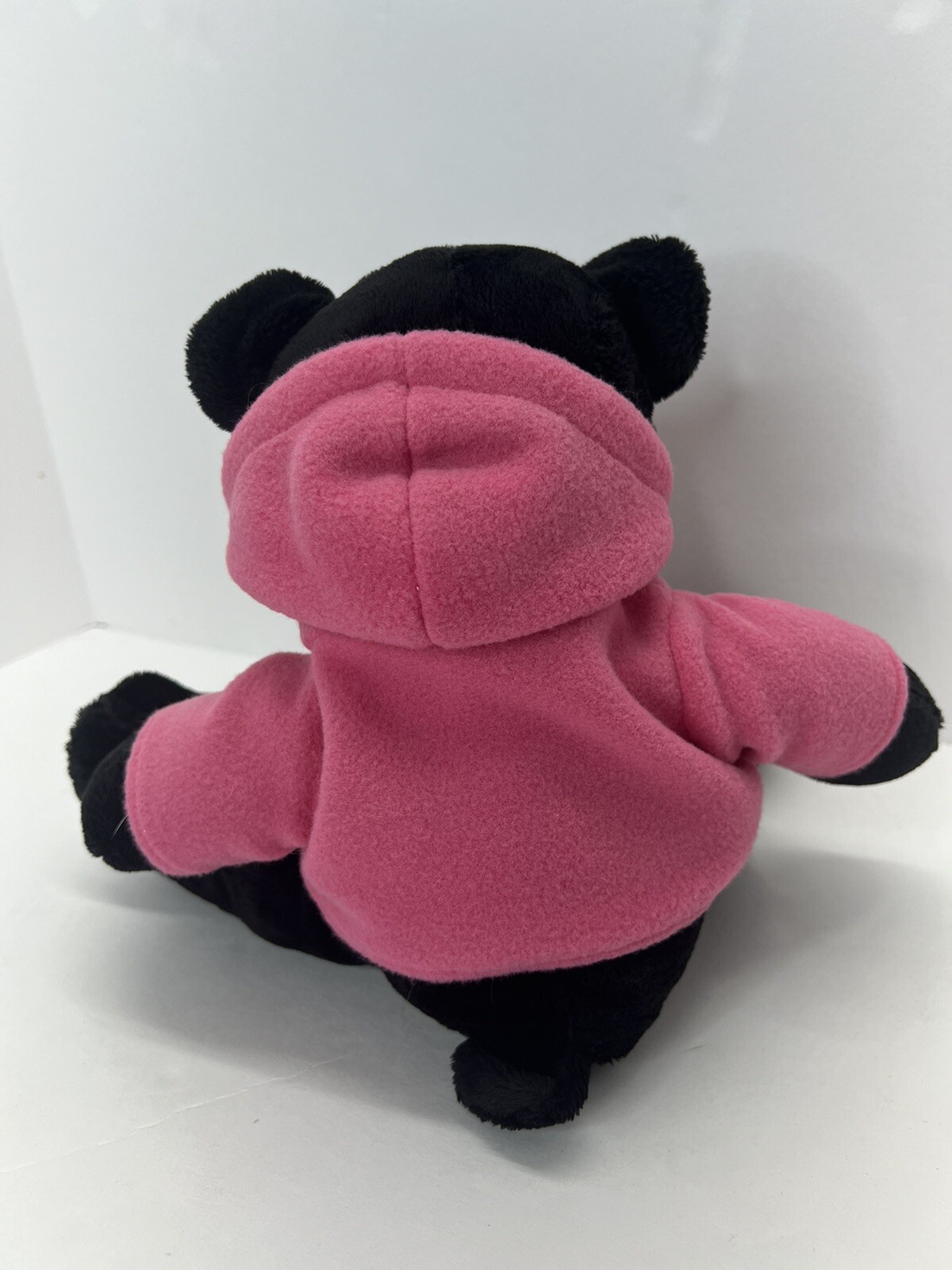 Wishpets Billy Black Bear Plush With Pink Rocky Mountain National Park Hoodie 9”