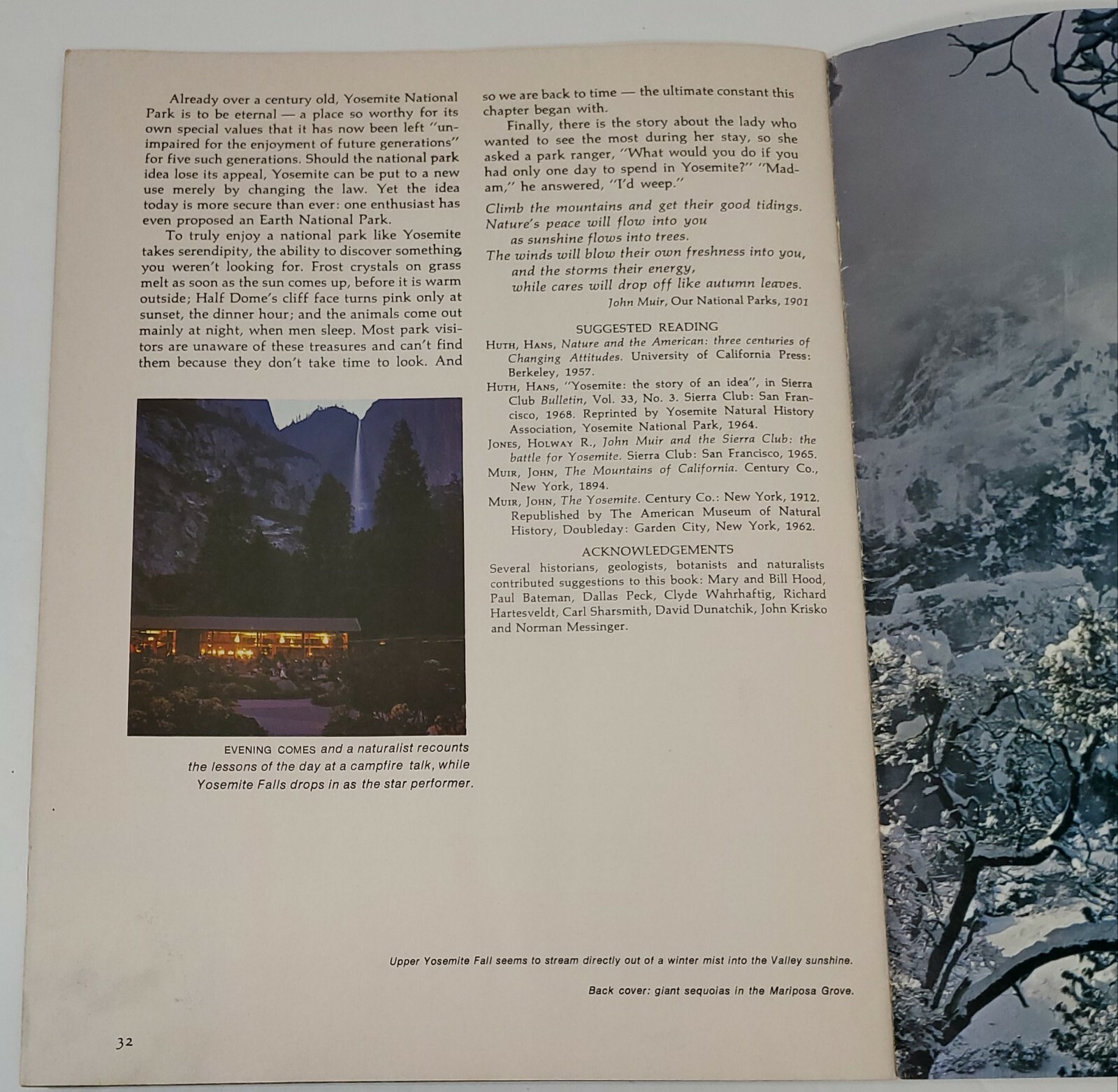 Yosemite The Story Behind the Scenery ’71 Muench Souvenir Paperback Picture Book