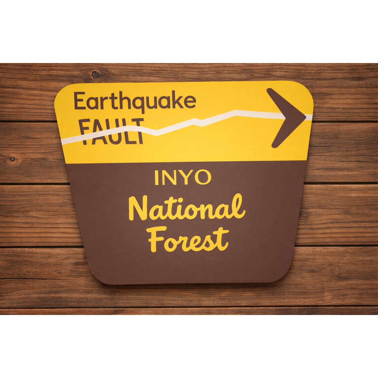 Inyo National Forest EARTHQUAKE FAULT Sign California Sierra Nevada Mountains