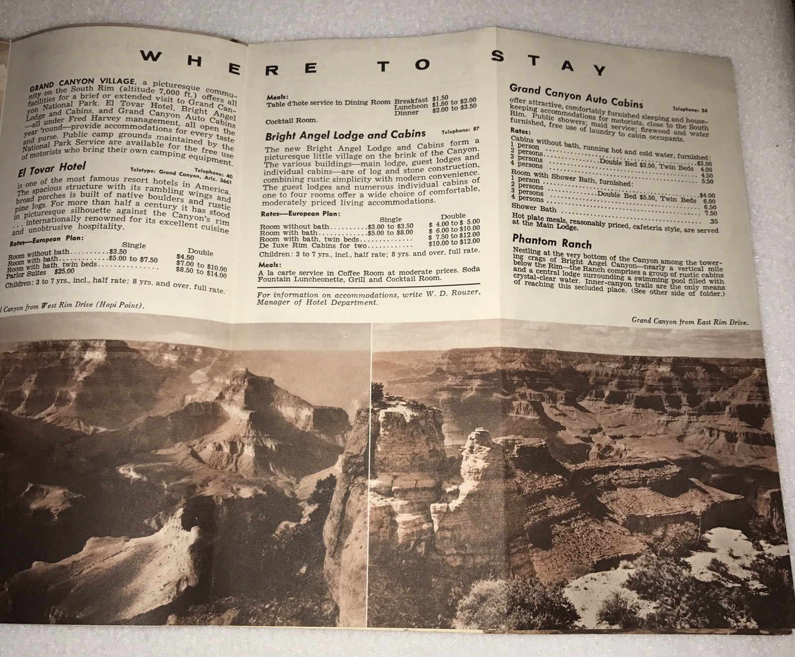 =Grand Canyon National Park 1956 Map Brochure Arizona’s All Year Vacation Land