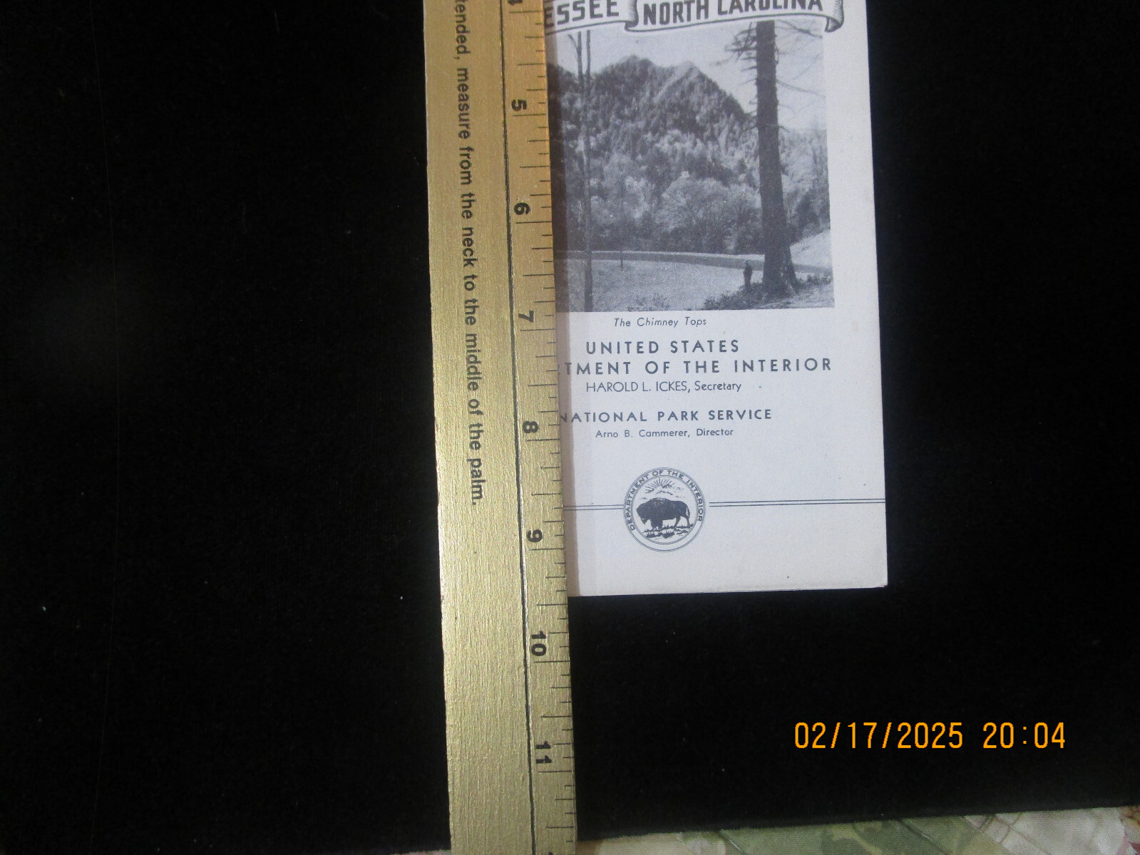 Great Smoky Mountains Nat’l Park MAP In Brochure 12″ X 24″ +/- North Carolina