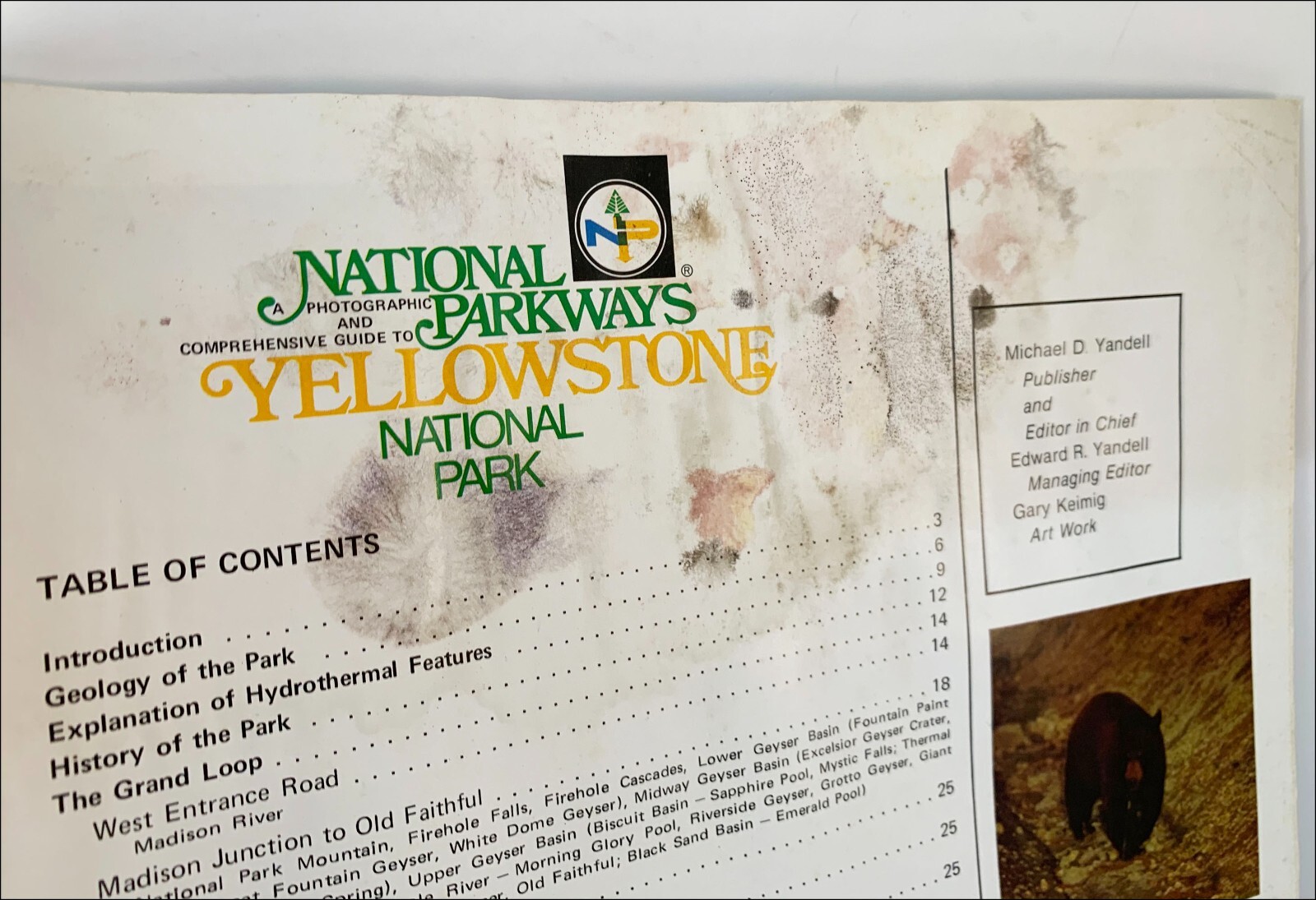 Yellowstone National Park 1975 National Parkways Guide AS IS