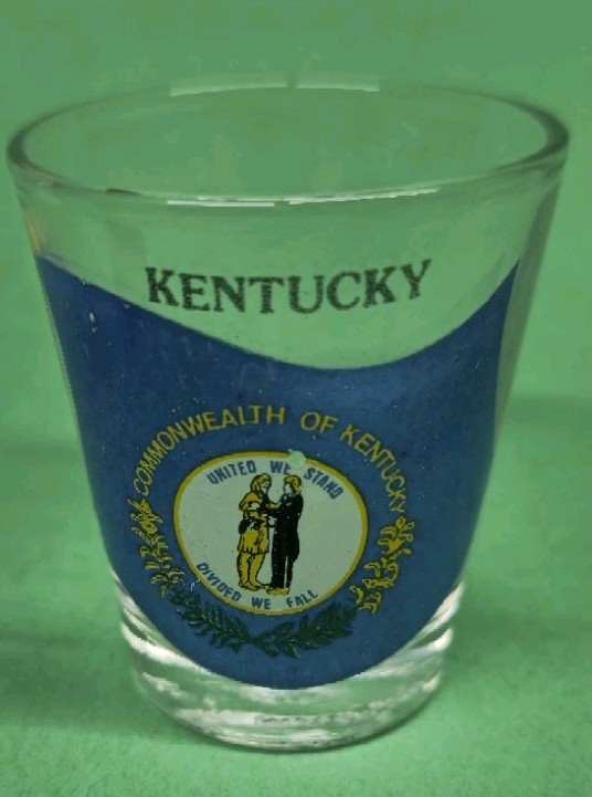 Vintage KENTUCKY STATE Souvenir Shot Glass Bluegrass State