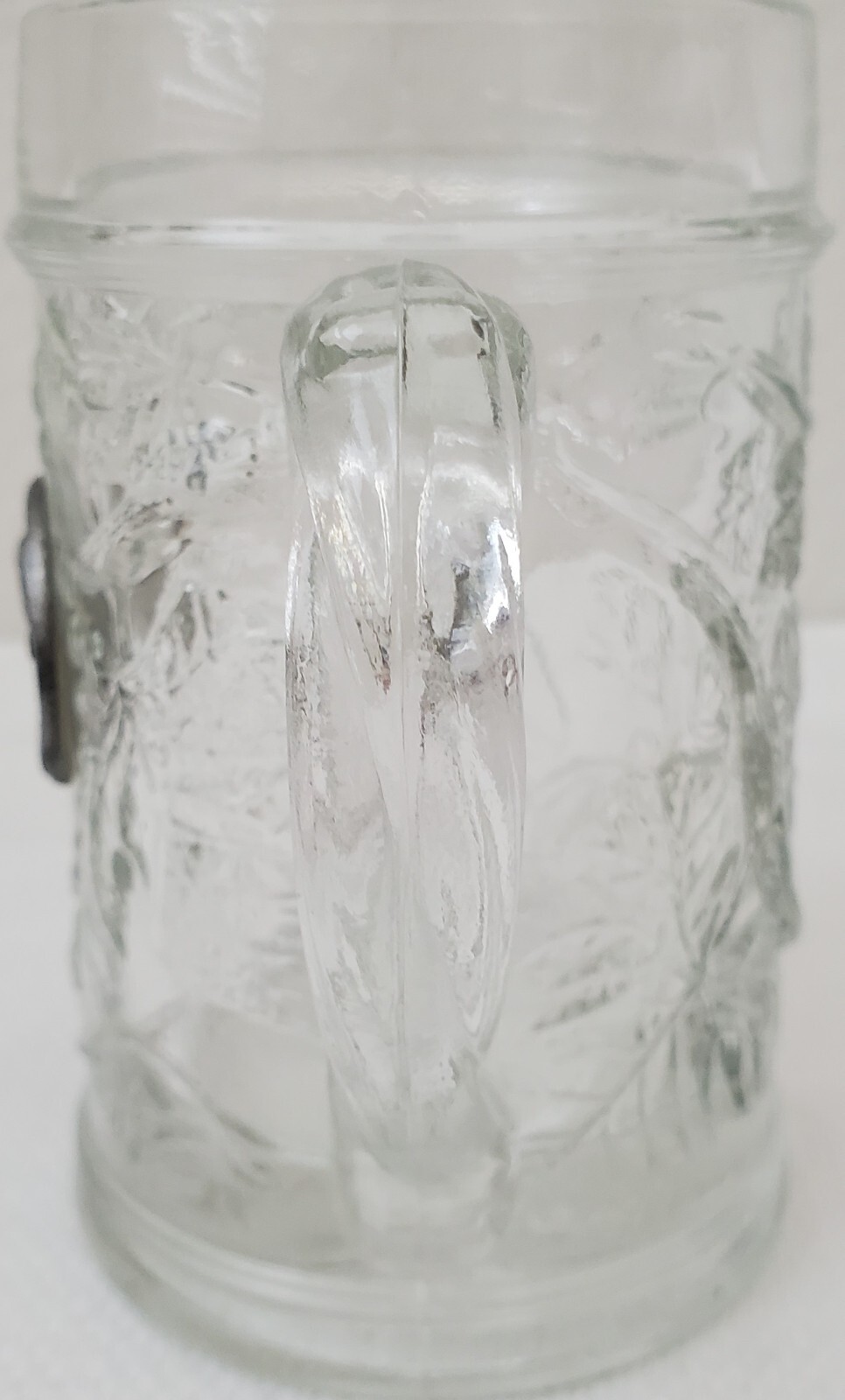 Vintage Niagara Falls 3D Pewter Medallion 5.25″ Clear Glass Souvenir Beer Mug