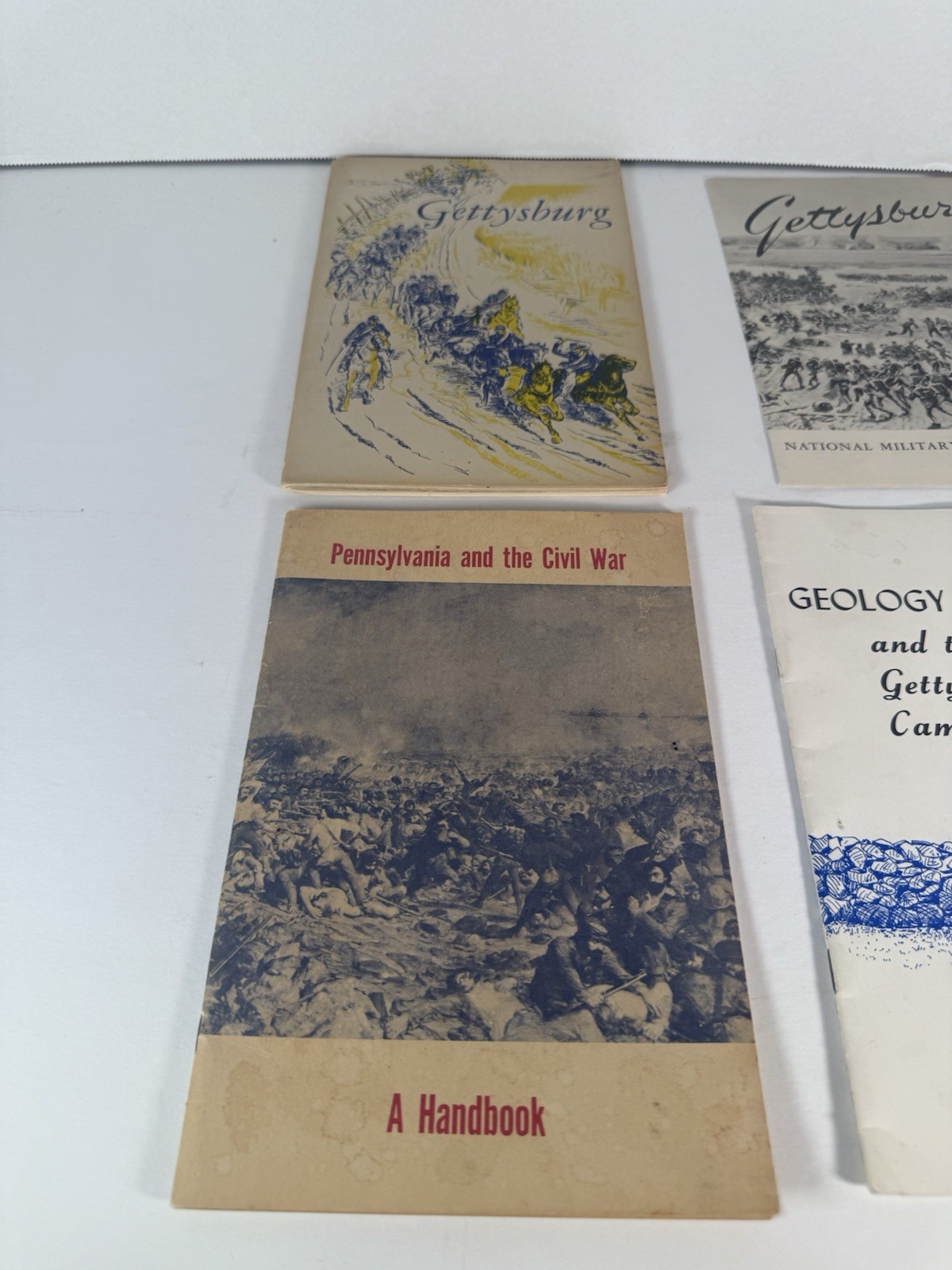 Gettysburg, PA- 1961 Guidebook – Illustrated, Maps – Civil War Lot 4 Booklets