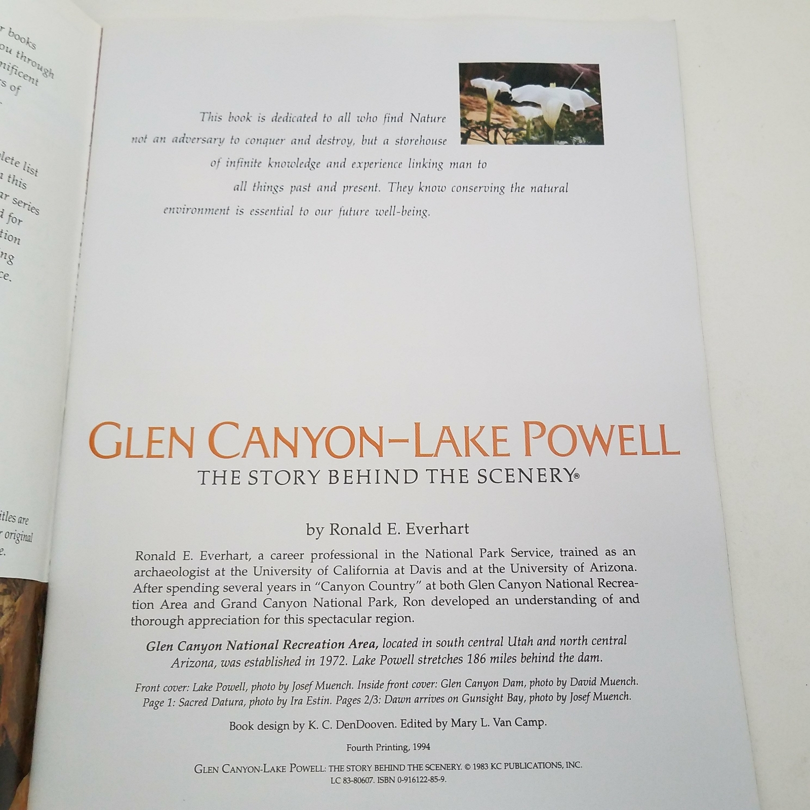 Glen Canyon-Lake Powell – The Story Behind The Scenery 1994 0916122859