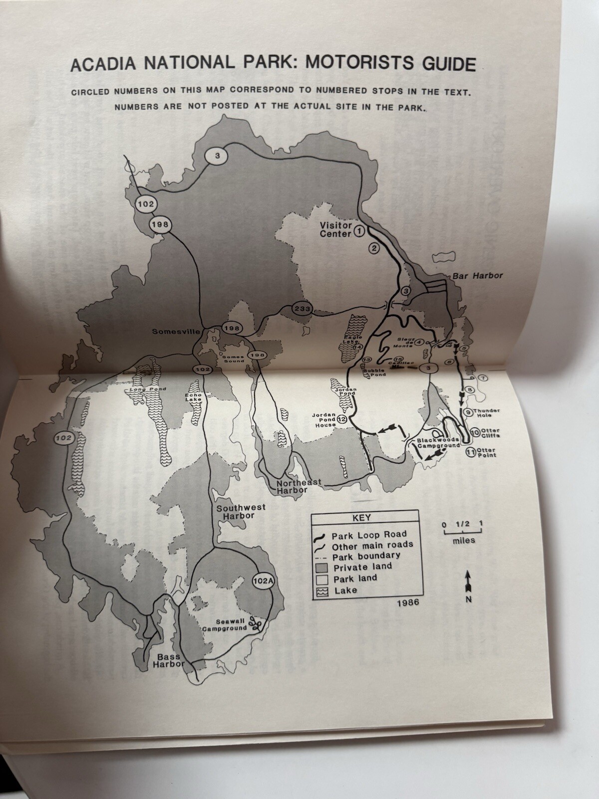 1987 Acadia National Park Maine National Park Service Guide Brochure Motorist US