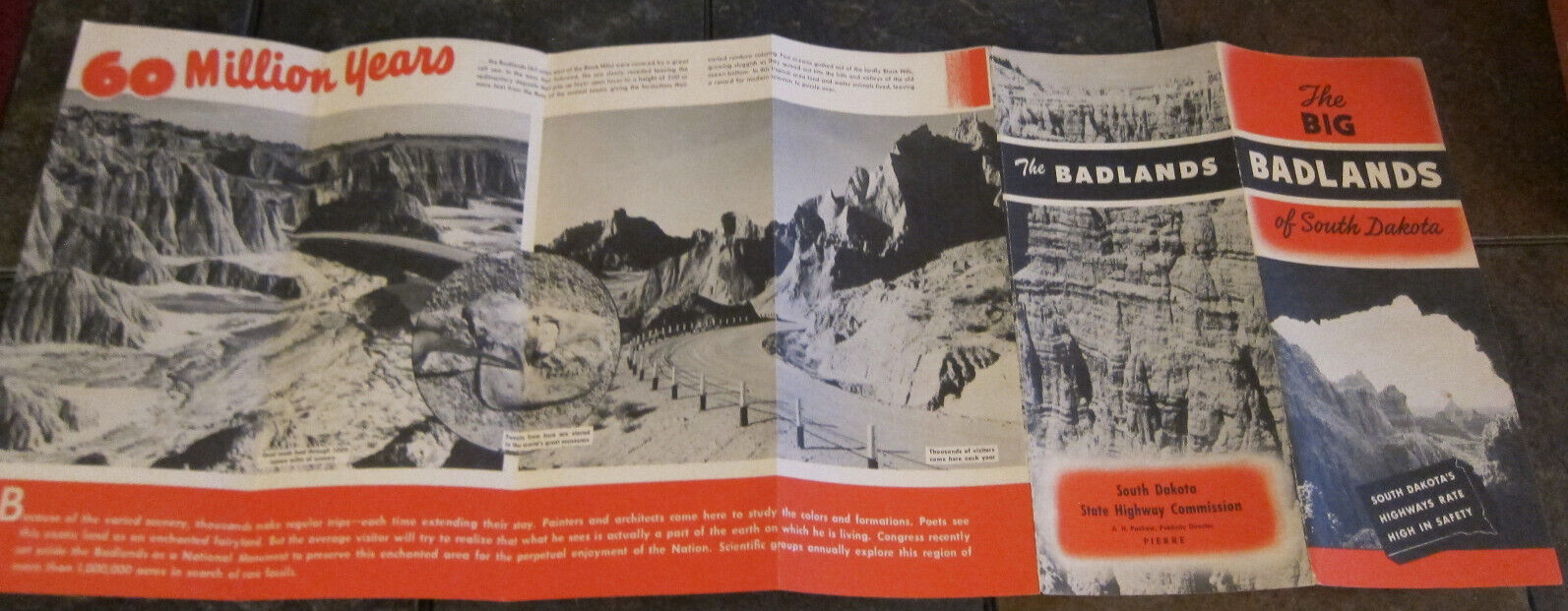 Vintage Brochure BADLANDS of South Dakota State Highway Commission