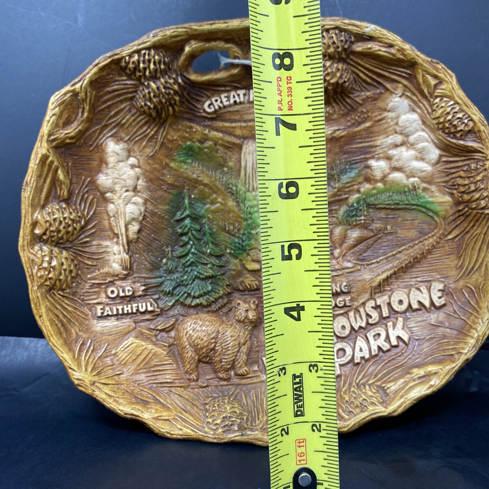Vintage Taco Yellowstone Park Souvenir Plate Bowl 3D Retro Cabin Decor