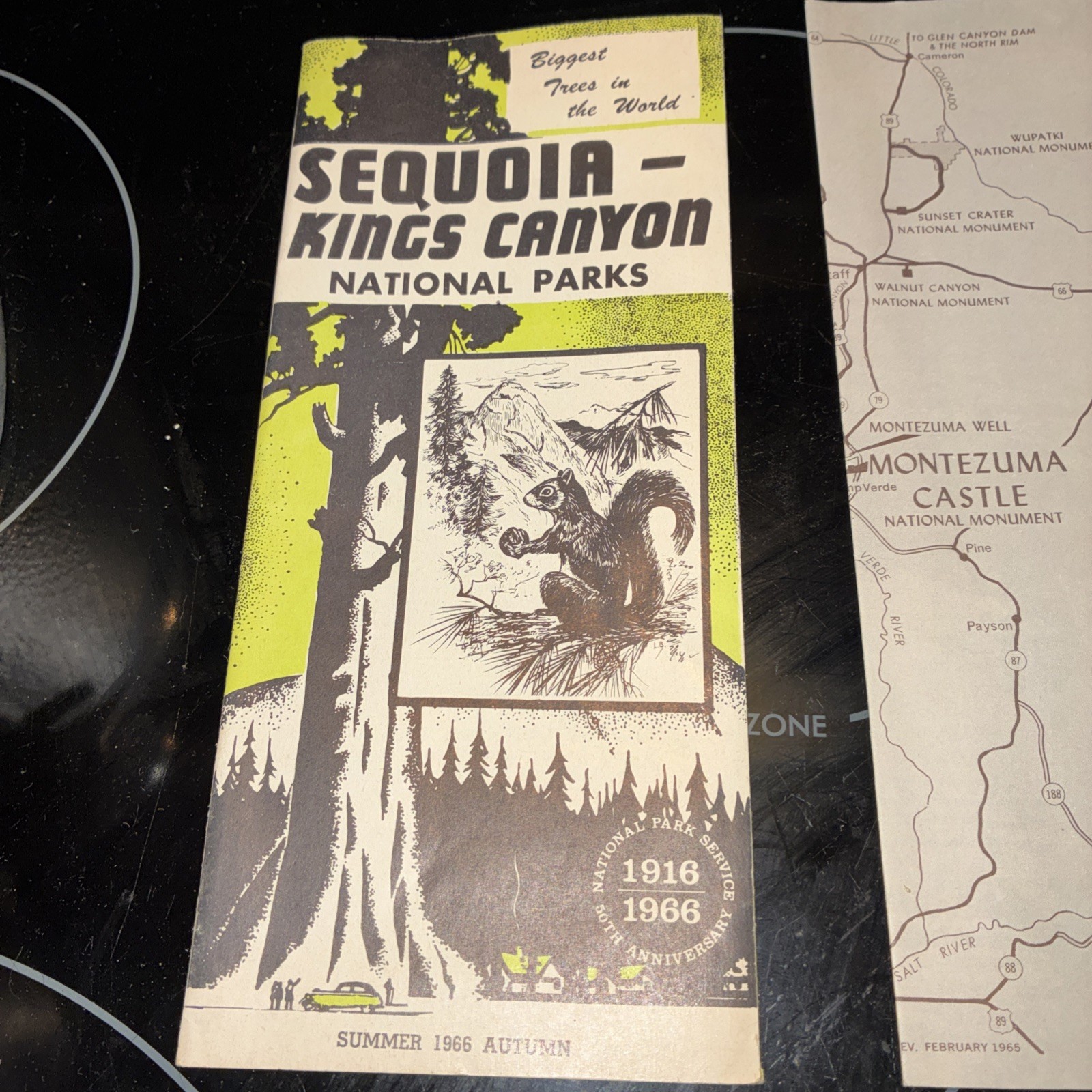 1966 Lot Of 6 National Park Brochure Grand Canyon Sequoia Mead Others