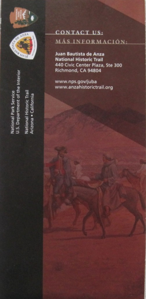 Juan Bautista de Anza Historic Trail National Park Service Unigrid Brochure Map