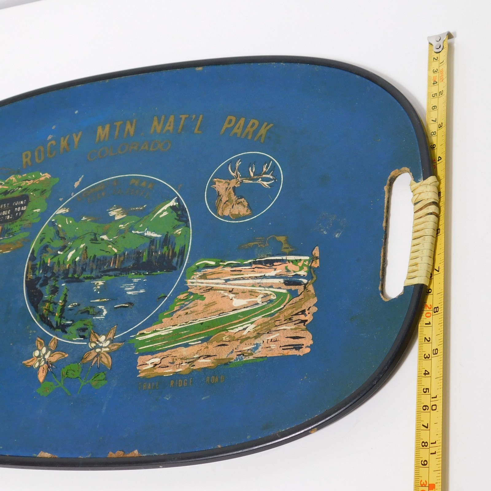 Vintage 1950s Rocky Mountains National Park Tourist Souvenir Serving Tray Japan