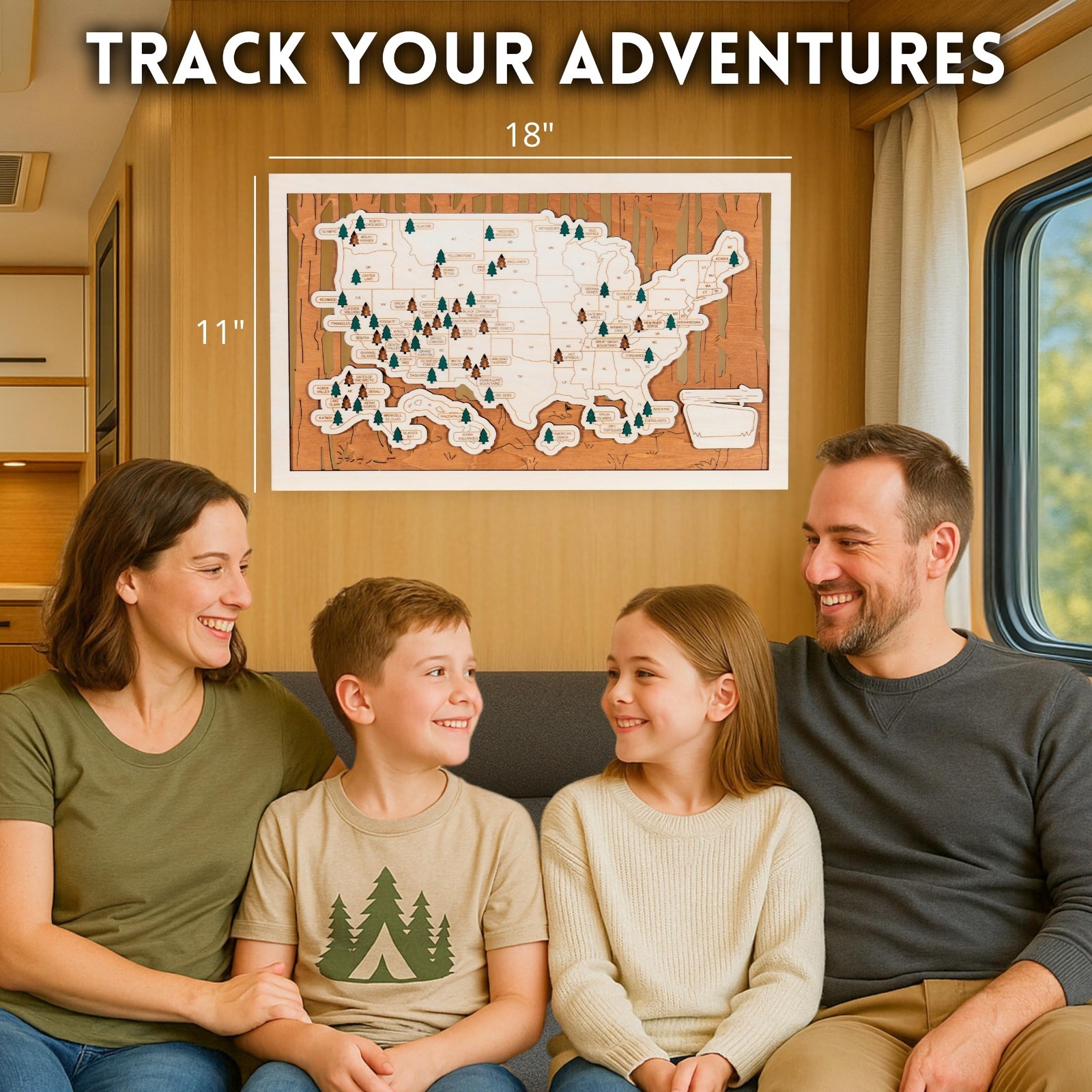 USA National Parks Map – Travel Tracker with Checklist, Pins & Stickers – Advent