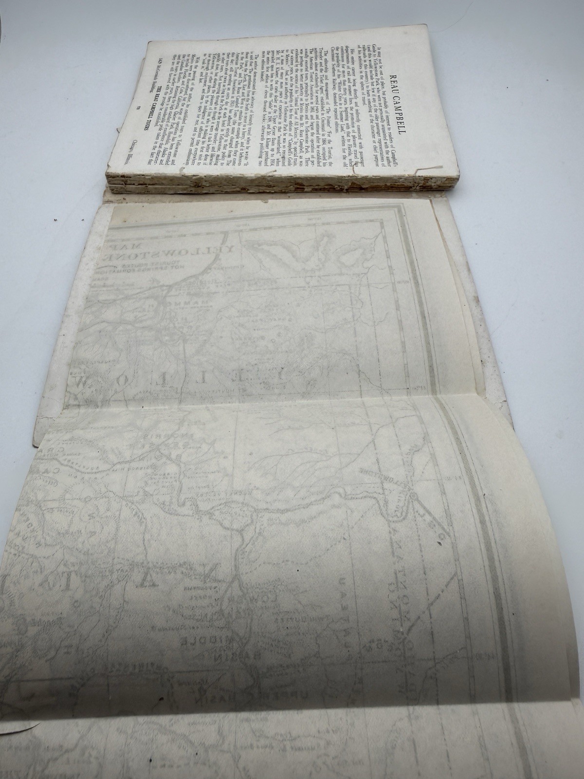 1923 Campbell Yellowstone Park Guide 4th Ed Softcover Map Camp Brochure
