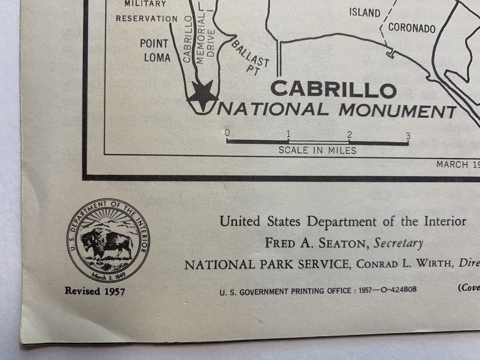 Vintage TOURIST GUIDES: 1957 Cabrillo National Monument – San Diego, California