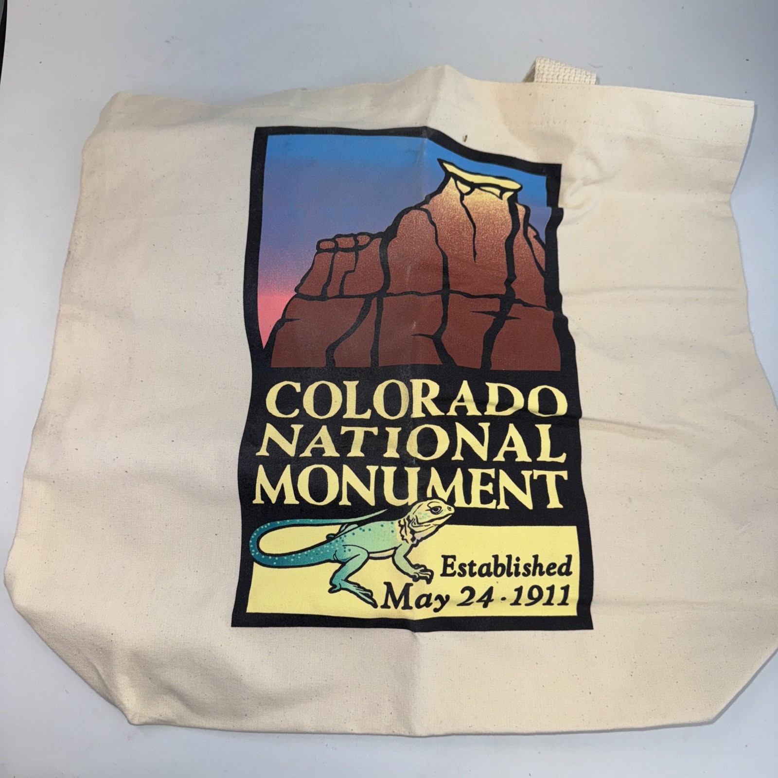Vintage Colorado National Monument Canvas Tote Bag 1996 National Park NOS