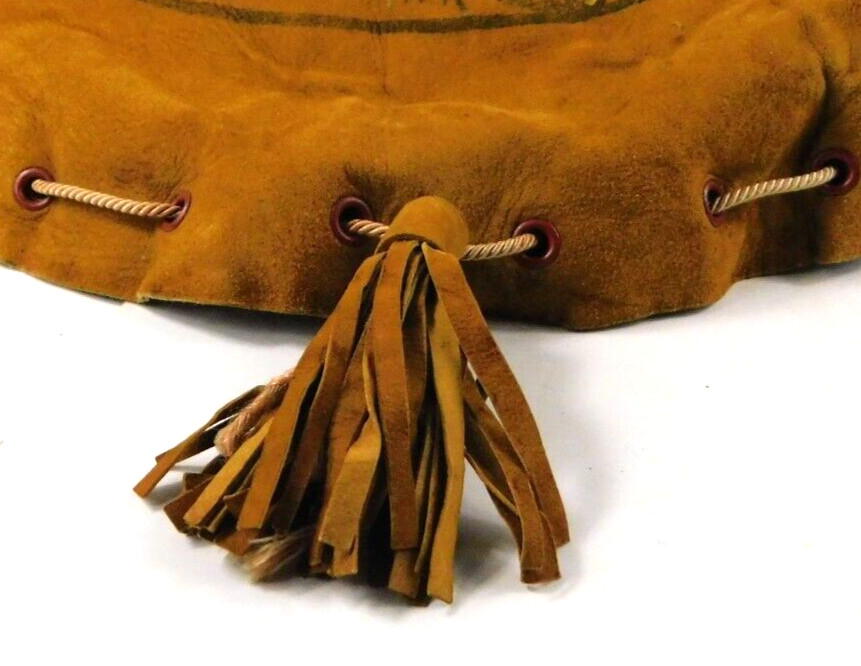 Vtg RARE Handcrafted Cowhide Yellowstone National Park Pillow Sham Poem Folk Art