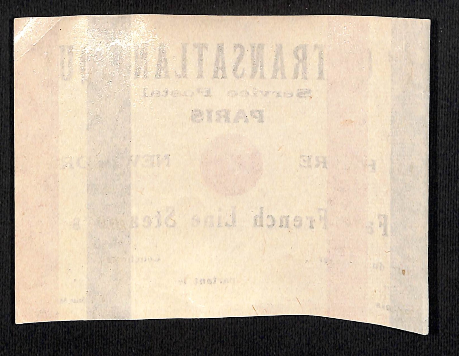 Cie Gle Transatlantique French Line Steamer Postal Luggage Label c1920’s-30’s