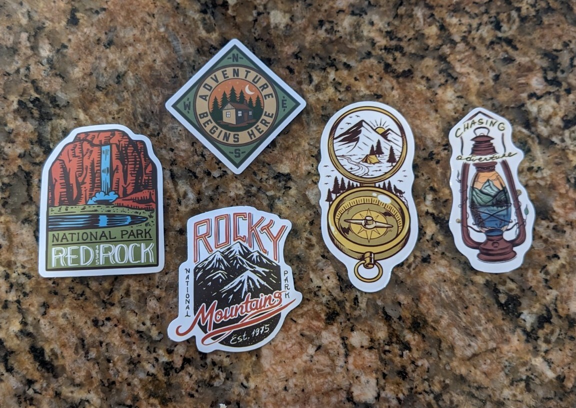 A set of Camping Outdoor Sticker Decals