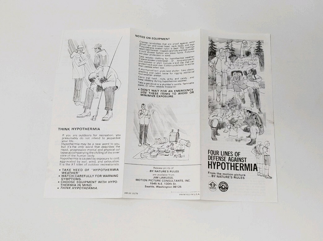 1974 US Forest Service – Winter Recreation Safety Guide Vintage Brochure