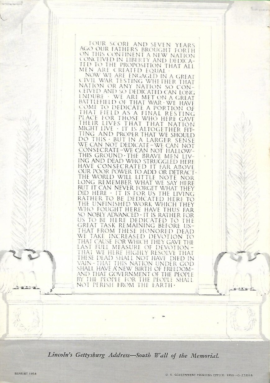 Official 1951 National Park Service LINCOLN MEMORIAL Pamphlet Washington D.C.