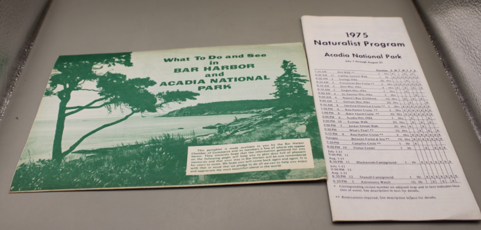 Acadia National Park Travel Brochures 1975