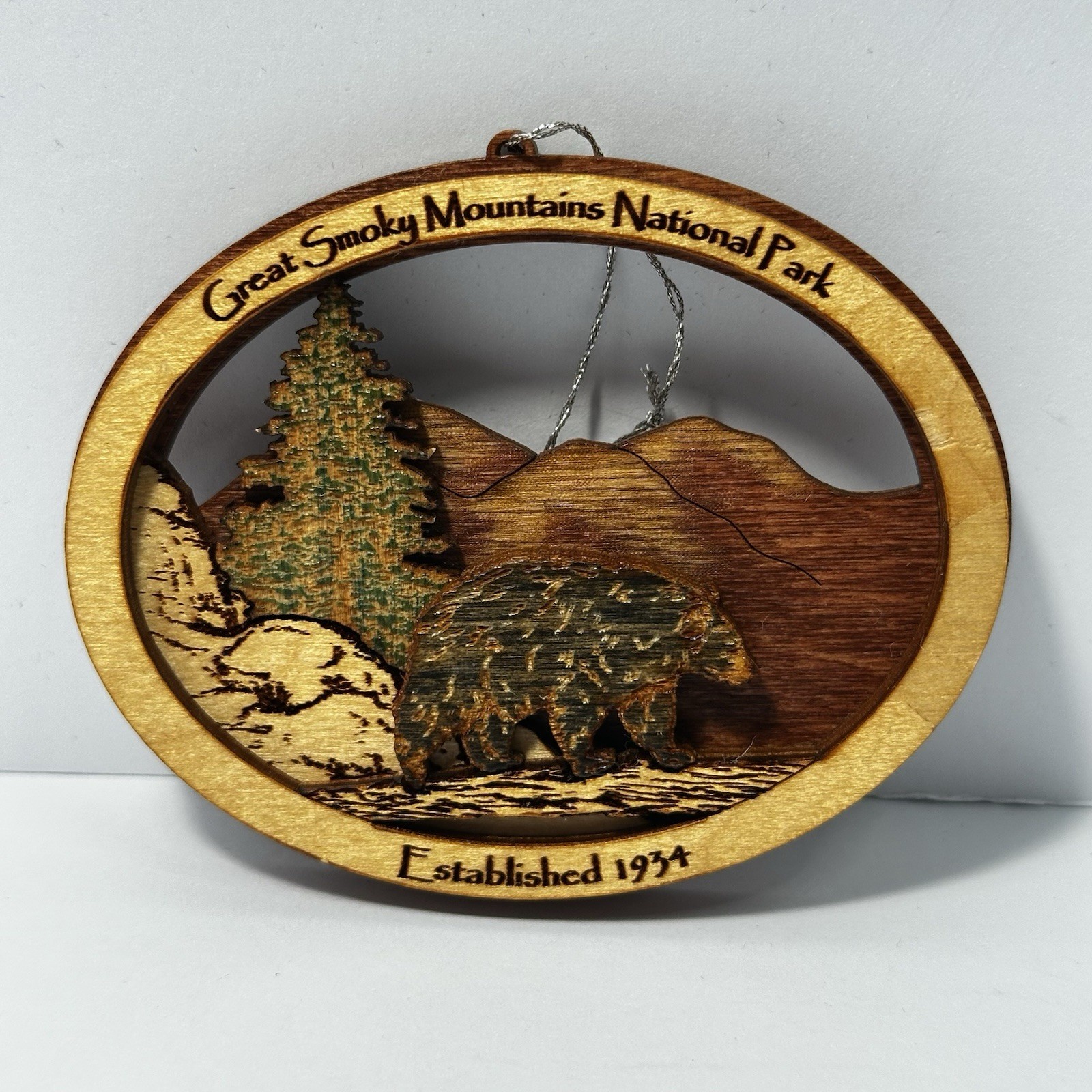 Great Smoky Mountains National Park Wooden Christmas Ornament Bear Trees 2010