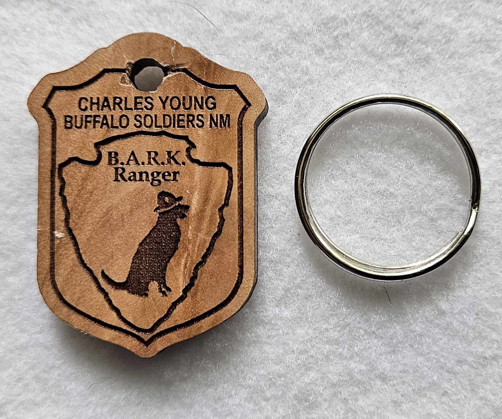 Charles Young Buffalo Soldiers NM wood bark & Camp Nelson Purrk pin ranger tags