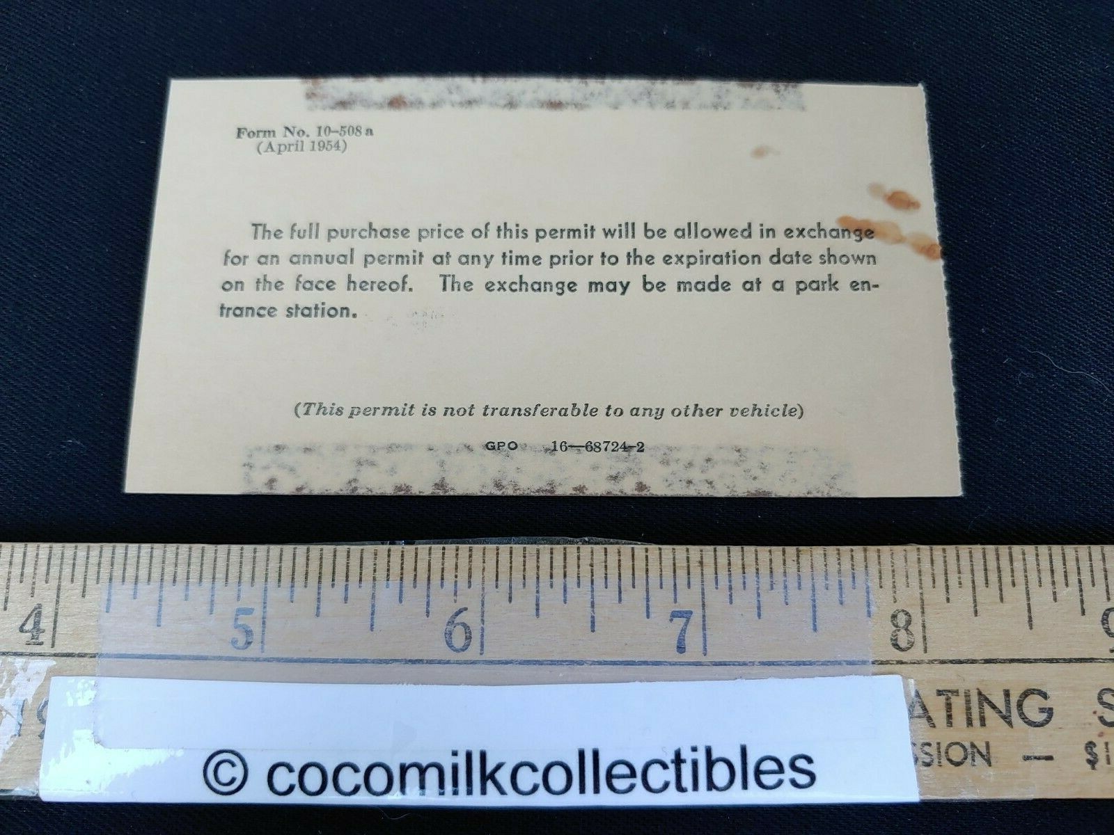Vintage 1956 Rocky Mountain National Park Colorado Travel Brochure Car Permit