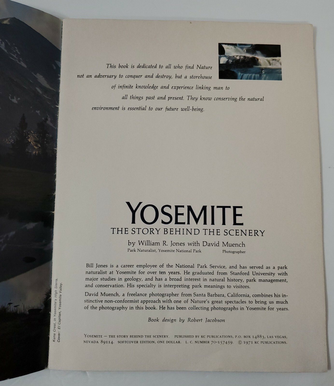 Yosemite The Story Behind the Scenery ’71 Muench Souvenir Paperback Picture Book