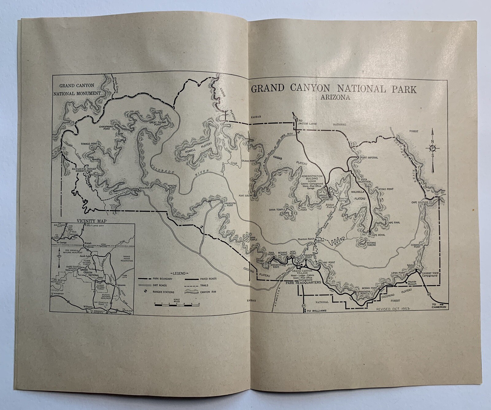 Vintage TOURIST GUIDE: 1954 Grand Canyon National Park – Arizona
