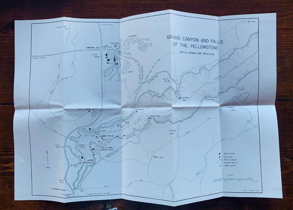 1967 YELLOWSTONE NATIONAL PARK ~ GUIDE TO THE CANYON AREA
