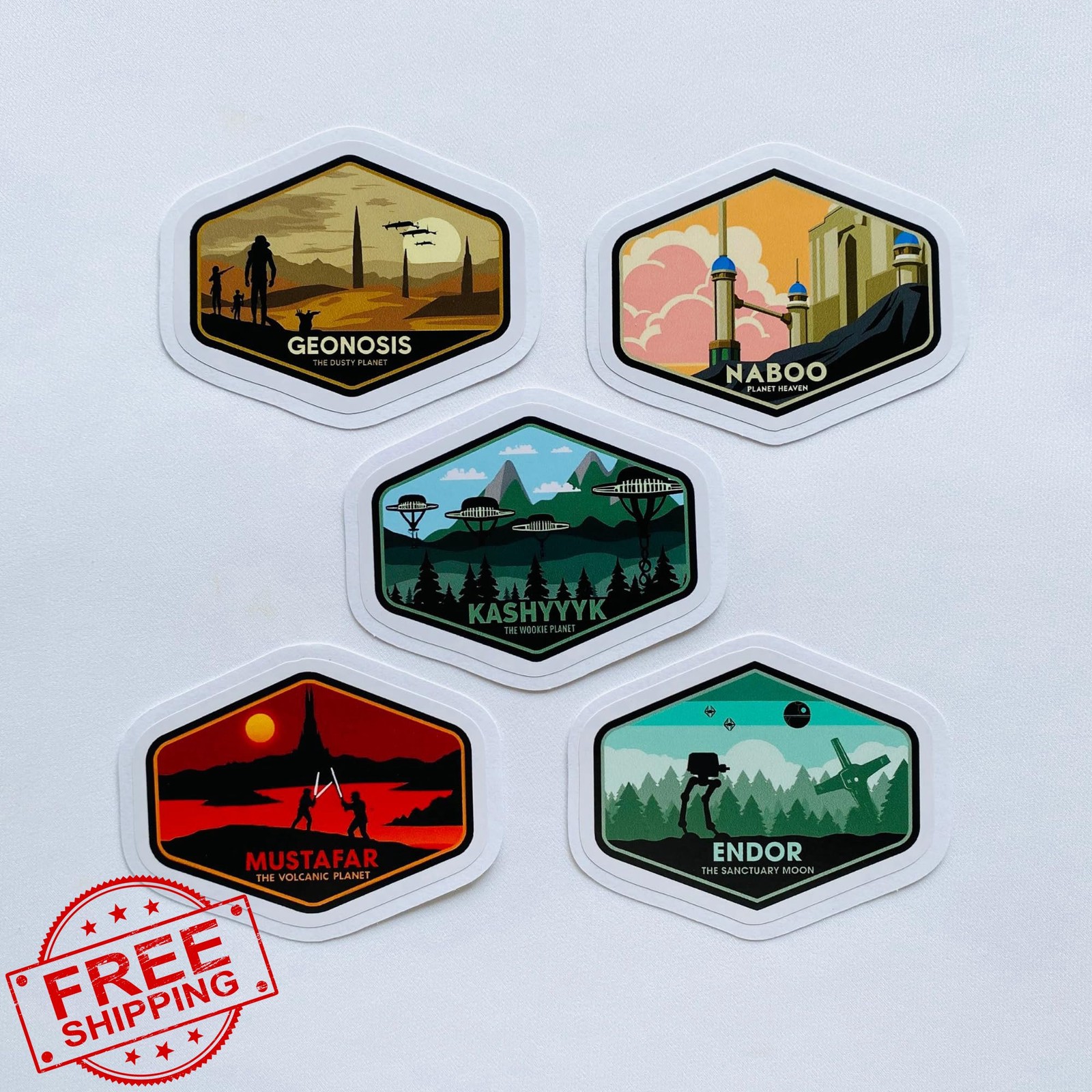 QUYDAU 1993 National Park Star Alderaan Sticker 15 Pcs 3 Inch