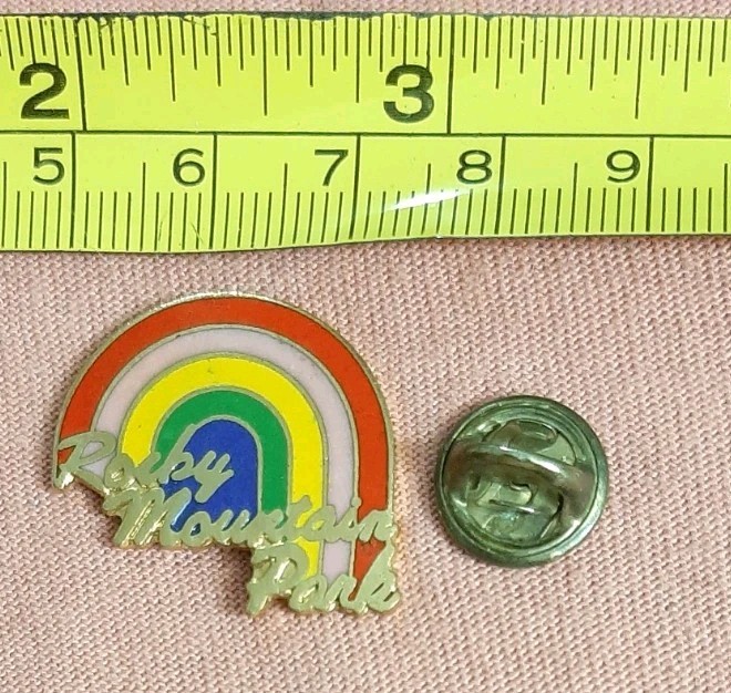 Vintage Rocky Mountain National Park Rainbow Travel Souvenir Lapel Pin