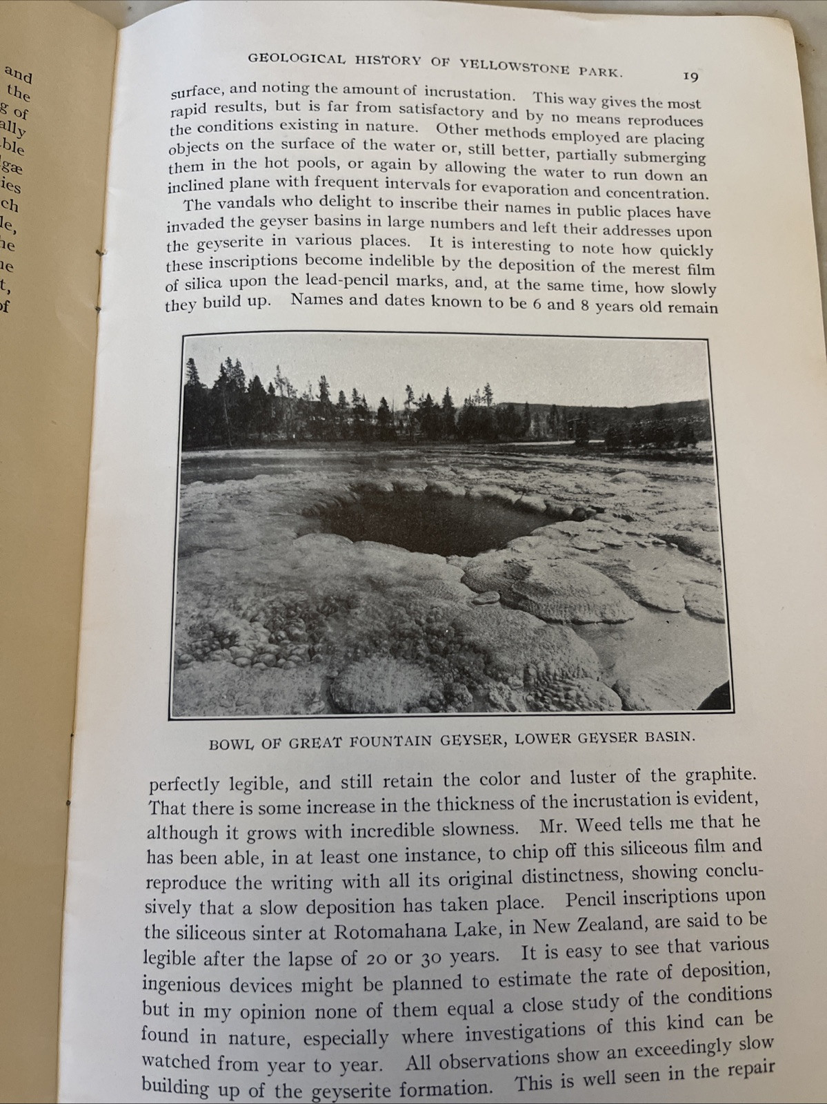 1921 Geological History of the Yellowstone National Park Pamphlet with Map A2