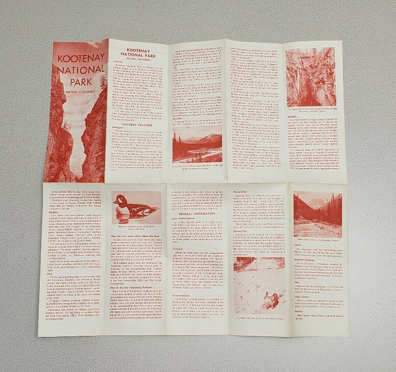 1967 Kootenay National Park Vintage Brochure – British Columbia Canada