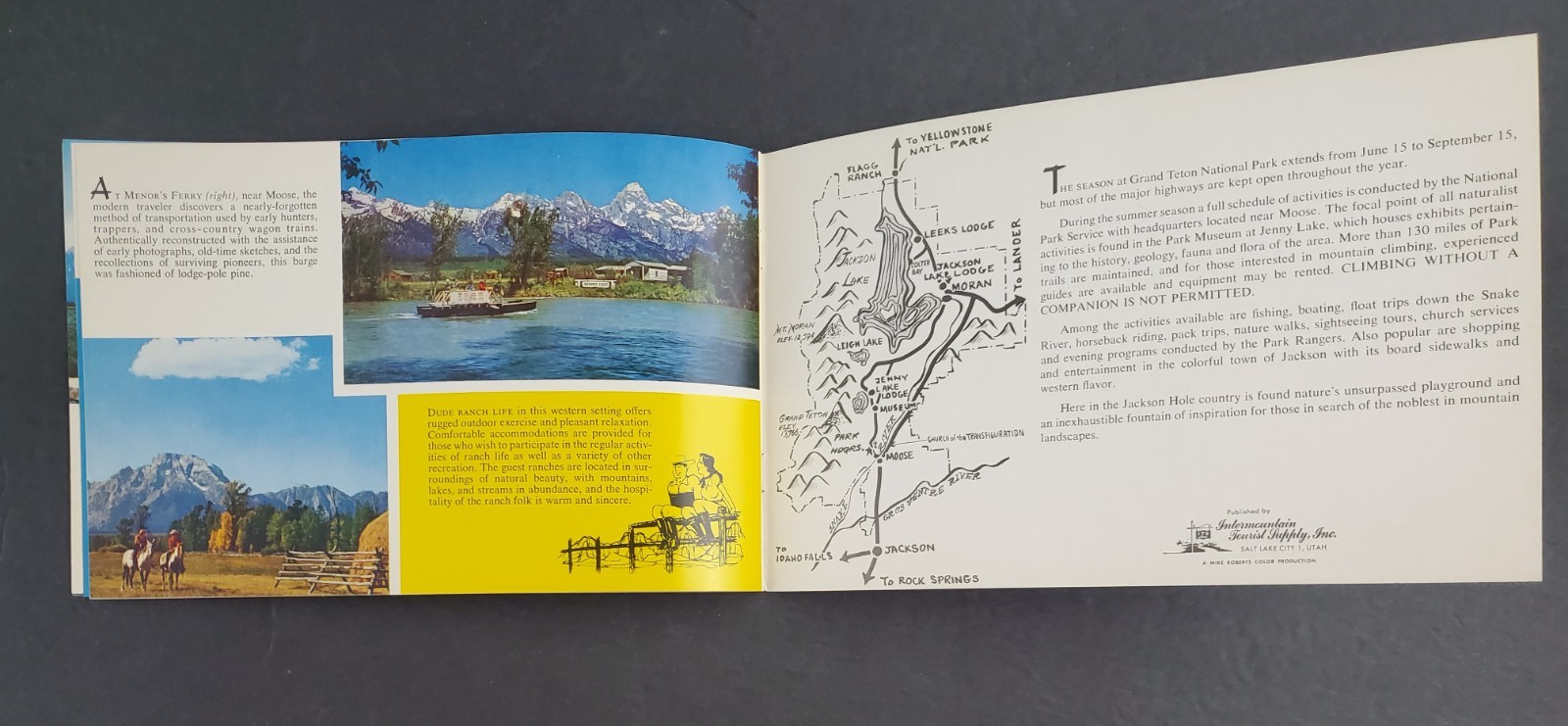 1960s Jackson Hole Wyoming WY Grand Teton National Park Vtg Photo Travel Booklet