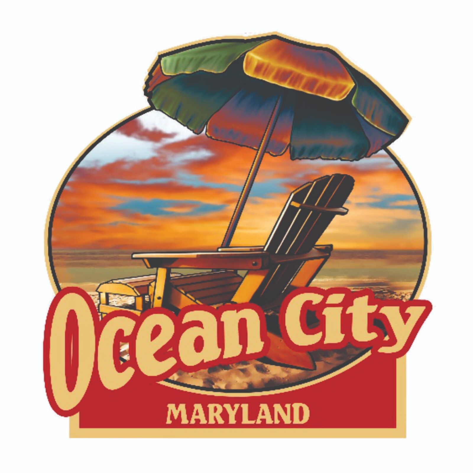 Ocean City Maryland Sticker Decal Bumper Sticker